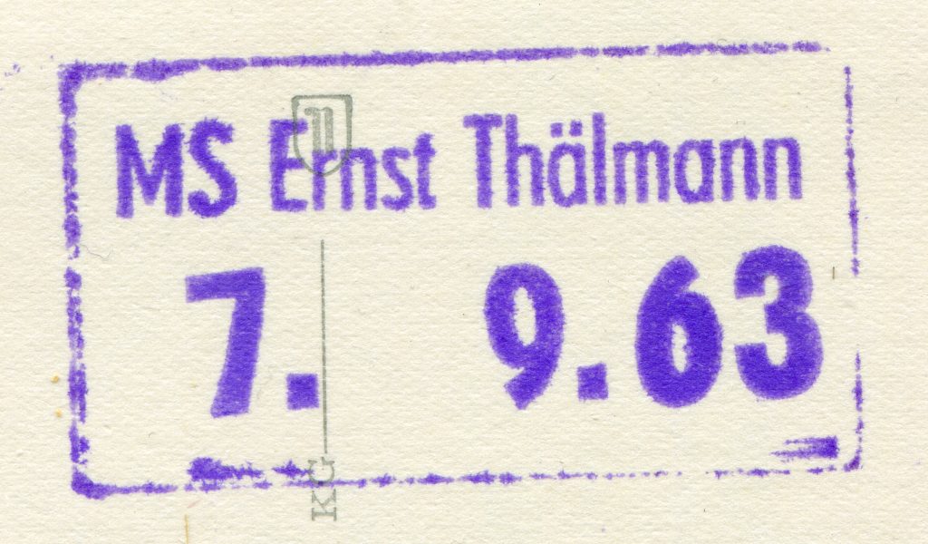 1963-09-07 ERNST THÄLMANN - Schiffsstempel
